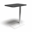 Bord Mobi, L400 x D500 x H620 mm, Mörkgrå laminat och stativ Vit