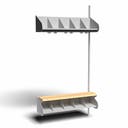 Inredningssystem BST, påb.sekt., 1000x300x270 mm, med bänk & m-vägg, 5 platser