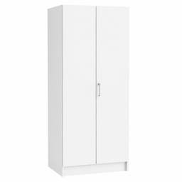 Högskåp Mora, B800 x D470 x H2100 mm, dubbeldörr, laminat vit