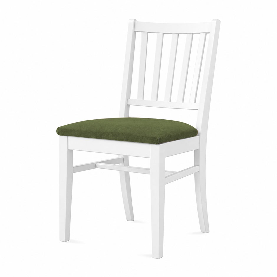 Stol Ester, B470 x D540 x H860 mm, stativ vit bets, klädsel Gabriel Step grön