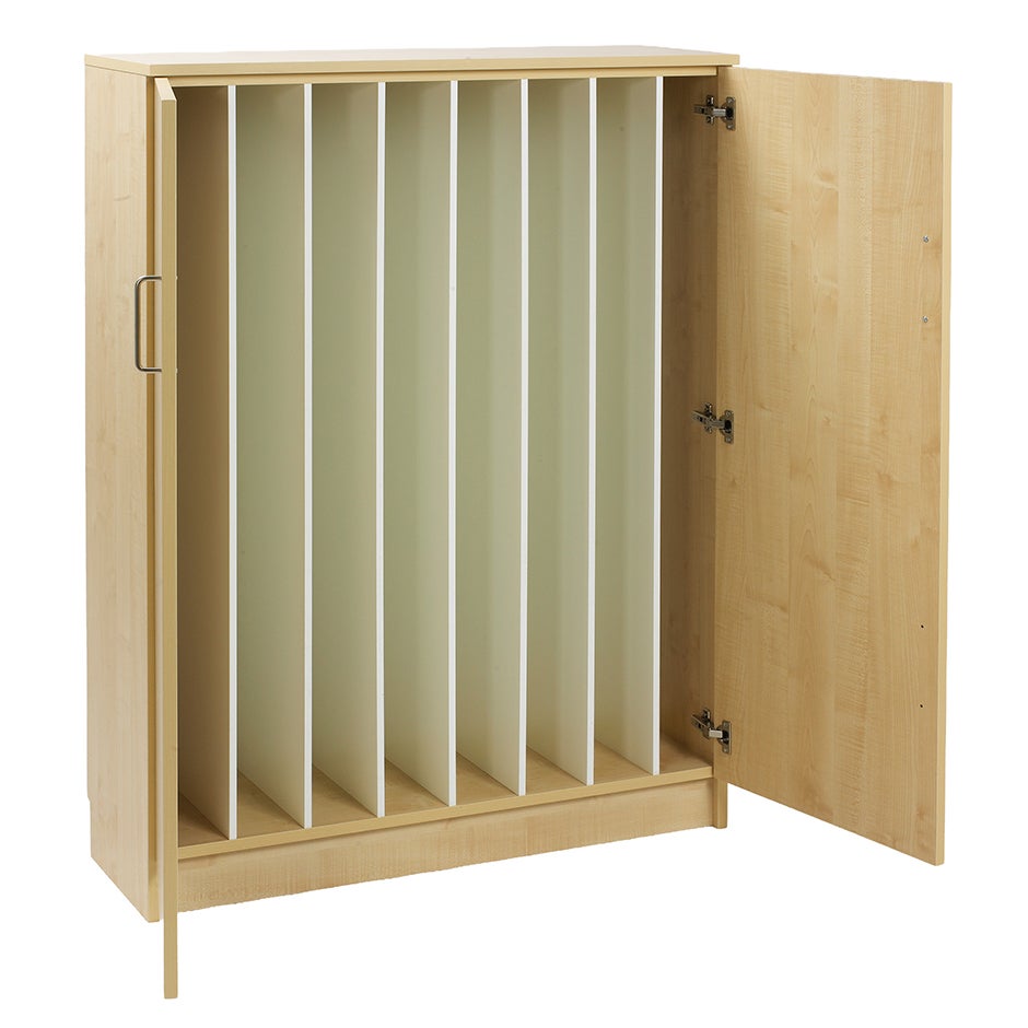 Madrasskåp Sova, för 8 vikbara madrasser, B1000 x D340 x H1370 mm, laminat björk