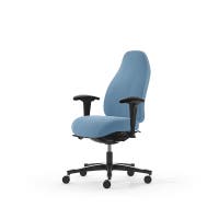 Kontorsstol Malmstolen 7000 med hög rygg, Dux-sits, armstöd Corona, hjul för hårda golv, Tyg Capture 4901 Blå