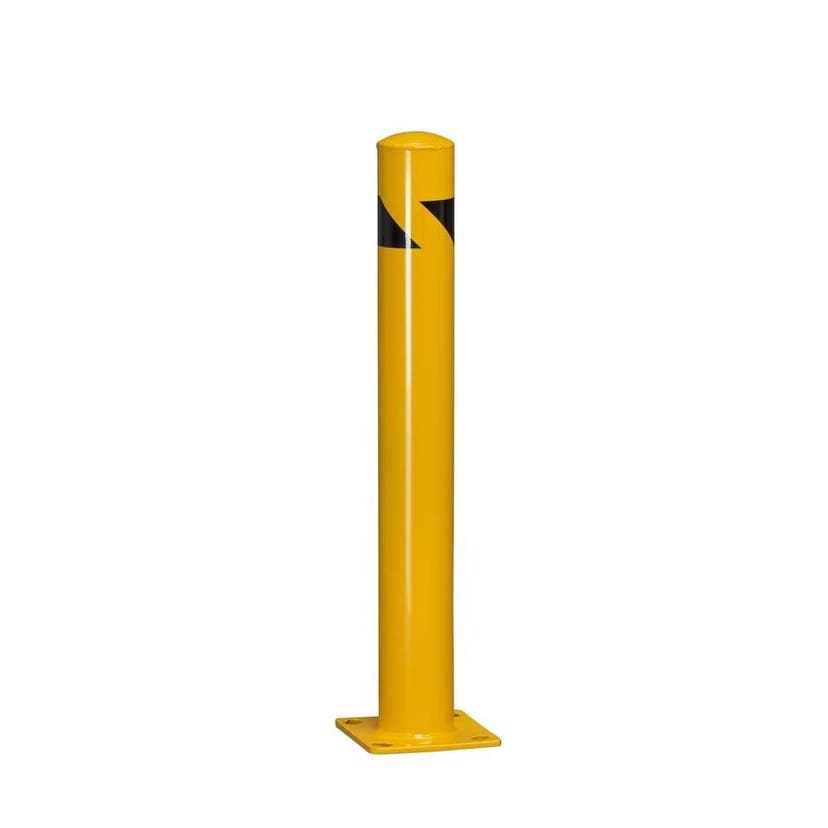 Påkörningsskydd stolpe, H915 mm, rör diam 114 mm, färg gul