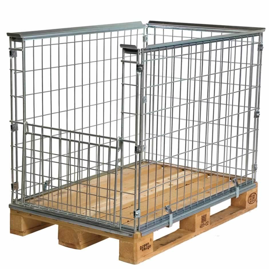 Staplingsbar pallram L1220x B820xH870 mm, grind på kortsidan, elförzinkad