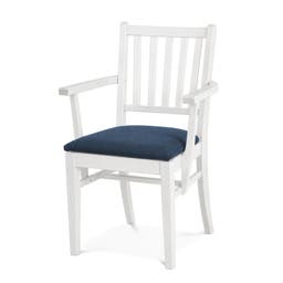 Karmstol Ester, B570 x D540 x H860 mm, stativ vit bets, klädsel Gabriel Step blå