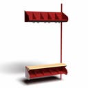 Inredningssystem BST, påb.sekt., 1000x300x270 mm, med bänk & m-vägg, 5 platser