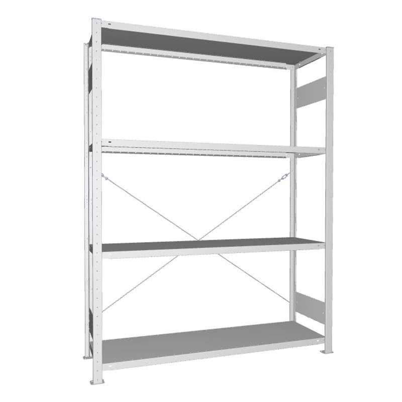 Lagerhylla Meta Quick Plus, start, galv, 2000x1500x400 mm, 4 plan, 200 kg/plan