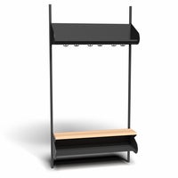 Inredningssystem BST, grundsektion, 1000x300x270 mm, inkl. sittbänk, utan m-vägg