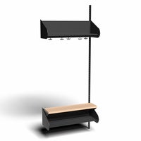 Inredningssystem BST, påb.sektion, 800x300x270 mm, inkl. sittbänk, utan m-vägg