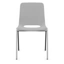 Staplingsbar stol Ana, helt  ljusgrå Polypropylen. Grå 4-bensstativ, B495xD515 mm, sitthöjd 430 mm. Filtfot