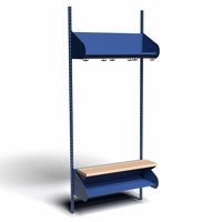 Inredningssystem BST, grundsektion, 800x300x270 mm, inkl. sittbänk, utan m-vägg