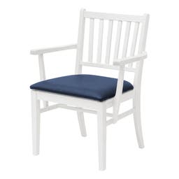 Karmstol Ester, B570 x D540 x H860 mm, stativ vit bets, klädsel konstläder Nevotex Illusion blå