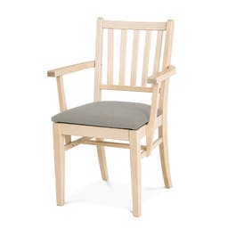 Karmstol Ester, B570 x D540 x H860 mm, stativ björk, klädsel Gabriel Cura grå