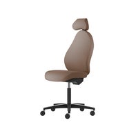 Kontorsstol Malmstolen R3H med hög rygg, Dux-sits, nackstöd i tyg, sittdjupjustering, Tyg Capture 4803 Brun