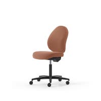 Kontorsstol Malmstolen R3M med låg rygg, Dux-sits, hjul för hårda golv, Tyg Capture 4301 Koppar