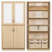 Slöjdskåp Sjöbergsskåpet 1, med 3 st hyllplan, 1 lutande hyllplan & 9 lådor