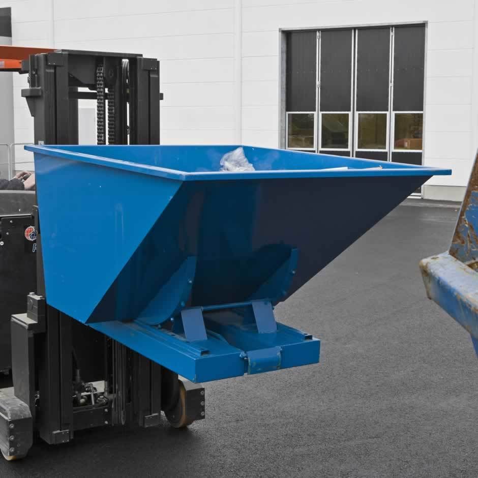 Tipplåda 3000l med standardfärg blå , L2080xB1865xH1250 mm