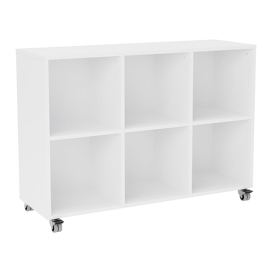 Förvaringsvagn Stig, 6 fack, B1200 x D400 x H915 mm, laminat vit