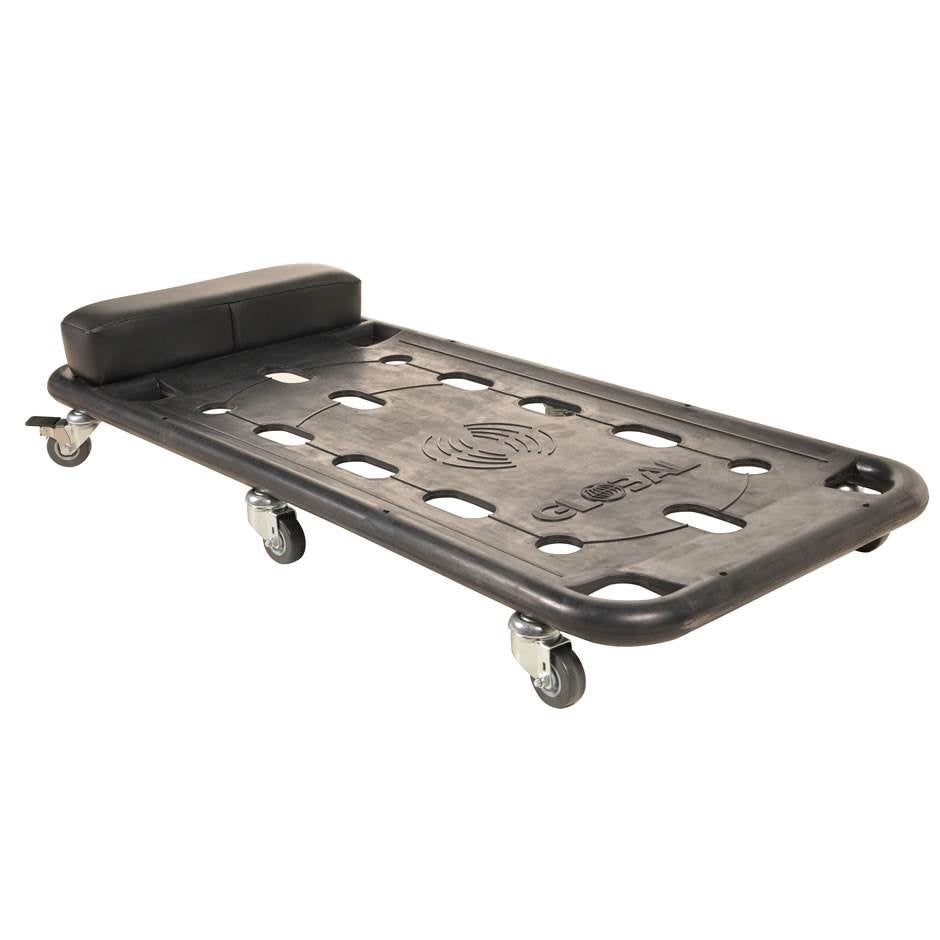 Liggbräda Global L990xB445xH100 mm, stålram med gummiöverdrag, 6 st hjul