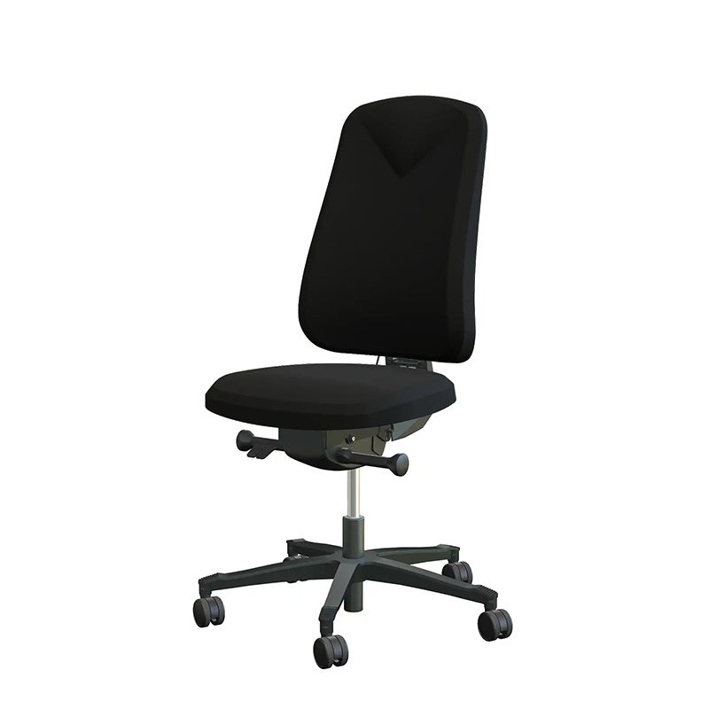 Arbetsstol Höganäs 290 Large med hög rygg, stor ställbarhet, tyg Select