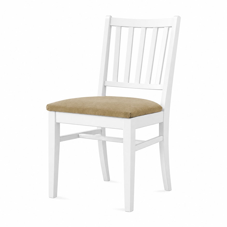 Stol Ester, B470 x D540 x H860 mm, stativ vit bets, klädsel Gabriel Cura beige