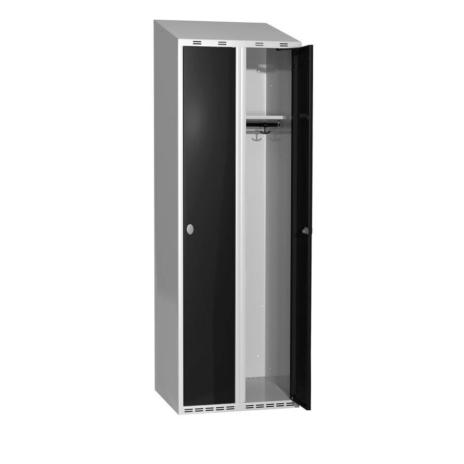 Klädskåp utan underrede, 2 st 300 mm skåp i bredd , 600x550x1900 mm , klinka