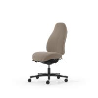 Kontorsstol Malmstolen 7000 med hög rygg, Dux-sits, hjul för hårda golv, Tyg Capture 5103 Beige