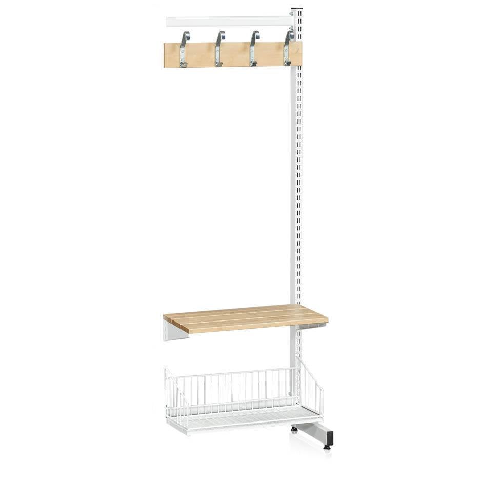 Kapprum Sara/Stina 1, inkl. sittbänk, skohylla Stina och kroklist Stina,  L600 mm, startsektion, svart