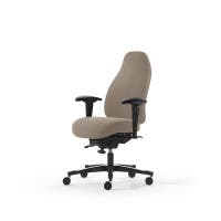 Kontorsstol Malmstolen 4000 med hög rygg, Dux-sits, armstöd Corona, hjul för hårda golv, Tyg Capture 5103 Beige