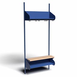 Inredningssystem BST, grundsektion, 800x300x270 mm, inkl. sittbänk, utan m-vägg