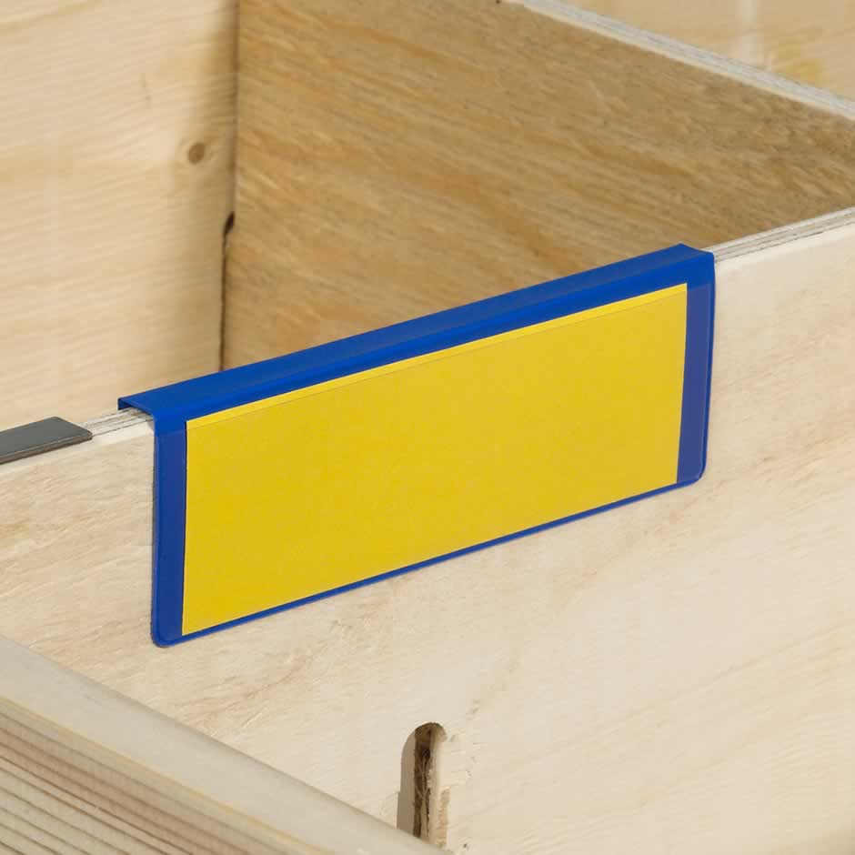 Plastficka för pallkrageavdelare, 165x55 mm, bockat bakstycke, 100-pack