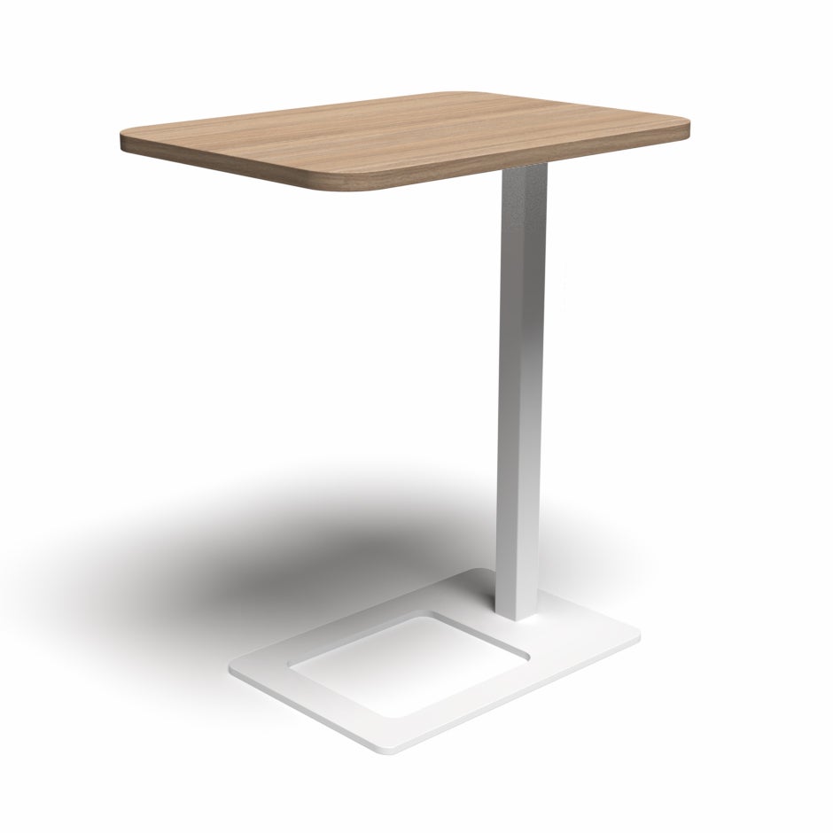 Bord Mobi, L400 x D500 x H620 mm, Laminat Amber Ek och stativ Vit