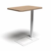 Bord Mobi, L400 x D500 x H620 mm, Laminat Amber Ek och stativ Vit