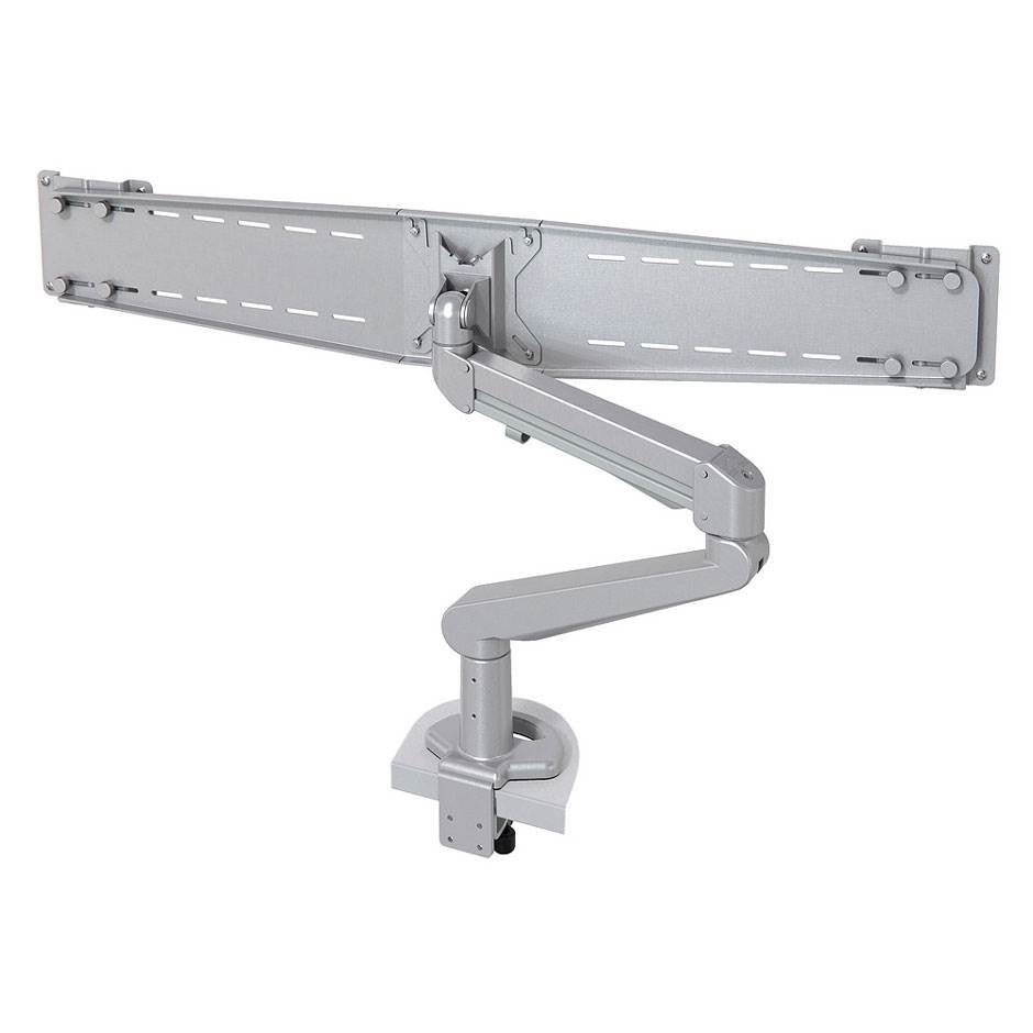 Monitorarm Stockholm Duo, gasfjädrad, 2x6 kg, armlängd 486 mm, för 2 monitorer, klämfäste