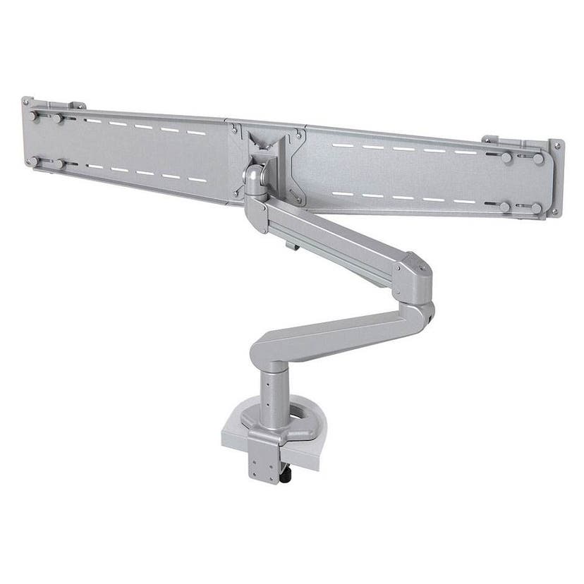 Monitorarm Stockholm Duo, gasfjädrad, 2x6 kg, armlängd 486 mm, för 2 monitorer, klämfäste
