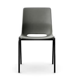 Staplingsbar stol Ana, helt Mörkgrå Polypropylen. Grå 4-bensstativ, B495xD515 mm, sitthöjd 430 mm. Filtfot