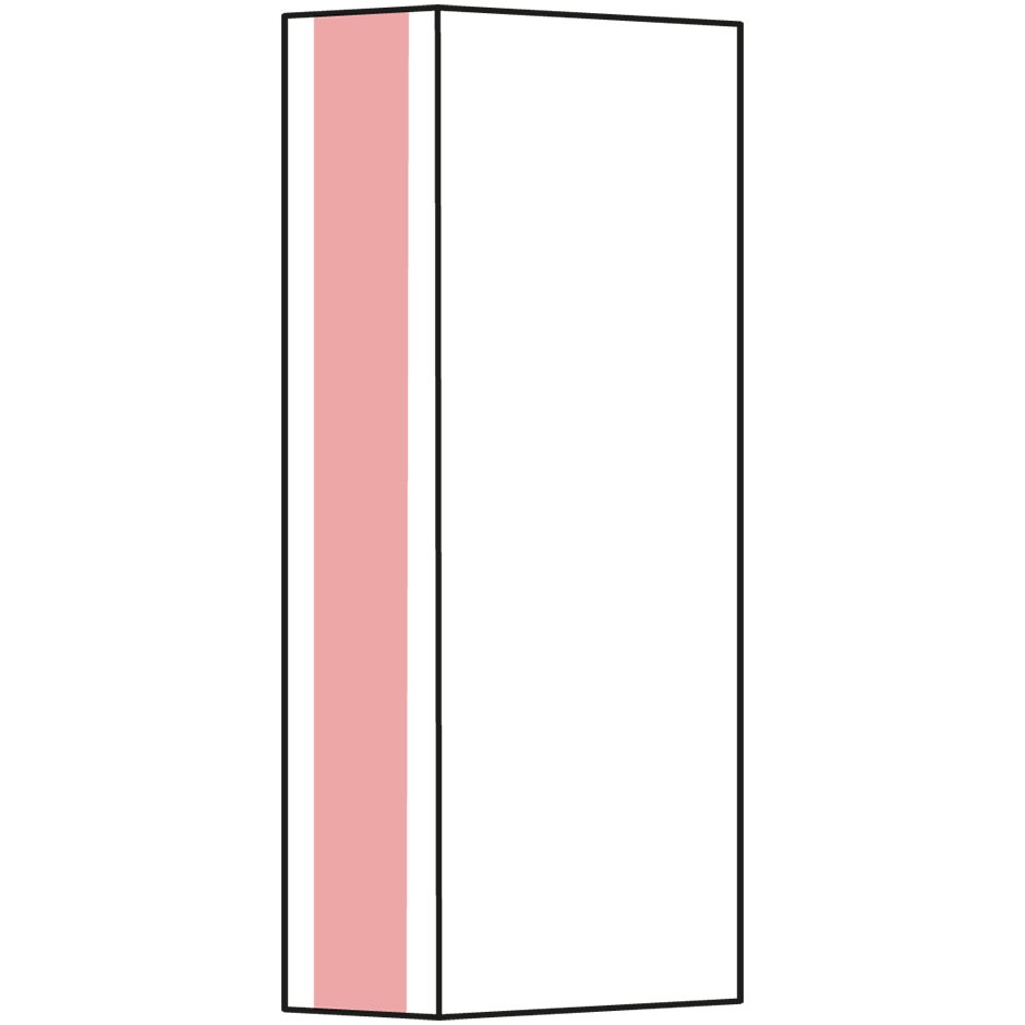 Gångskylt, vinklad 90°, tejp