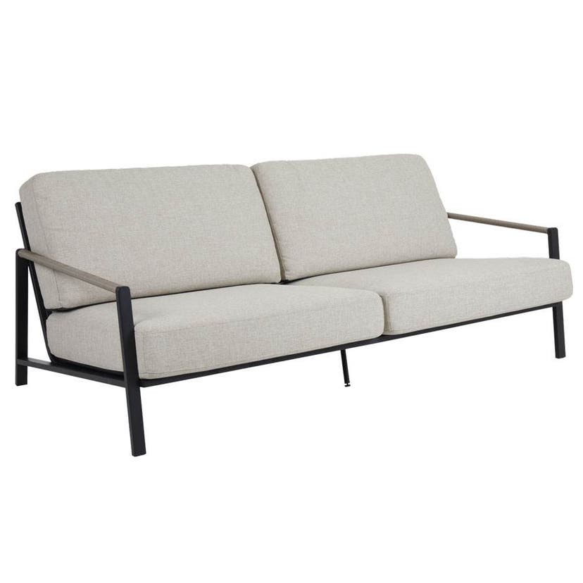 Utesoffa Lyra Lounge inkl. sandfärgad dyna, B1930 x D970 x H780 mm, svart aluminiumstomme