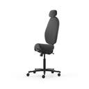 Sadelstol Malmstolen Active H5 med hög rygg, nackstöd i tyg, hjul för hårda golv, Tyg Capture 4601 Grå