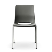Staplingsbar stol Ana, helt  Mörkgrå Polypropylen. Grå 4-bensstativ, B495xD515 mm, sitthöjd 430 mm. Filtfot