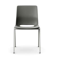 Staplingsbar stol Ana, helt  Mörkgrå Polypropylen. Grå 4-bensstativ, B495xD515 mm, sitthöjd 430 mm. Filtfot