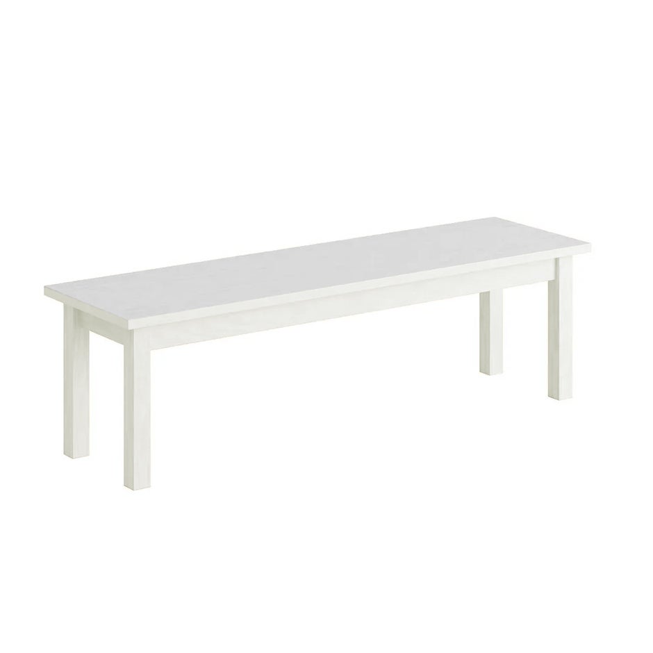 Sittbänk Erika, B1200 x D350 x H350 mm, ben massiv vitpigmenterad björk och sits av kryssfanér med Ljusgrå högtryckslaminat