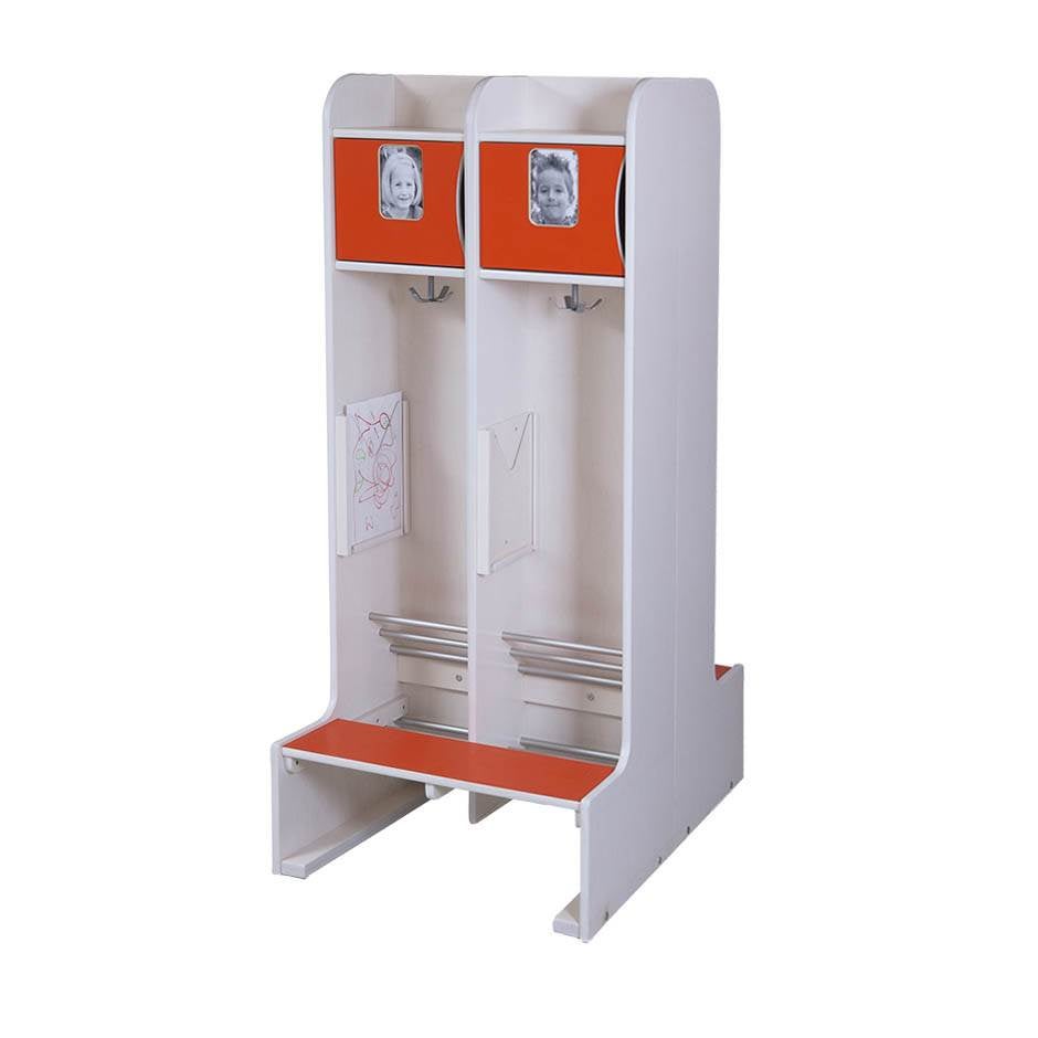 Klädfack Troll, sittbänk, golvmodell, dubbel, 2 fack, 545x450x1500 mm