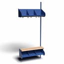 Inredningssystem BST, påb.sekt., 900x300x270 mm, med bänk & m-vägg, 3 platser