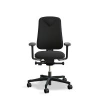 Arbetsstol Höganäs 280 Small med hög rygg och 4D armstöd, stor ställbarhet, tyg Select