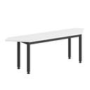 Sittbänk Emil, Hörna 45 gr, B1400 x D350 x H450 mm, Svarta metallben och sits kryssfanér Vit högtryckslaminat, beslag bultning