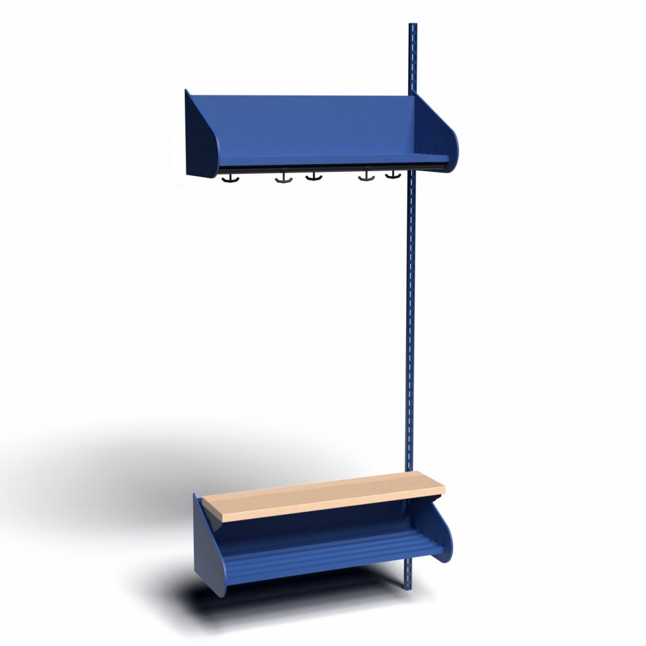 Inredningssystem BST, påb.sektion, 800x300x270 mm, inkl. sittbänk, utan m-vägg