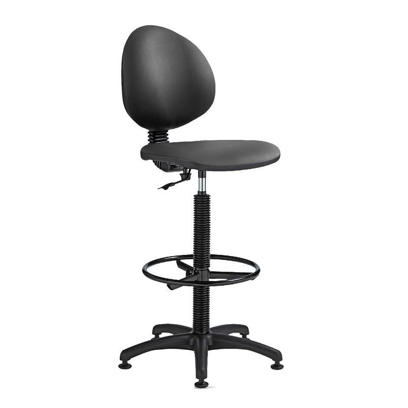 Arbetsstol Smart, inkl fotring, glidfötter, sits och rygg i galon, höjdinst 565-800 mm