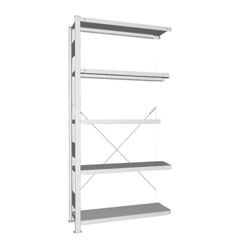 Lagerhylla Meta Quick Plus, påbygg, lack, 2000x1000x600 mm, 5 plan, 230 kg/plan