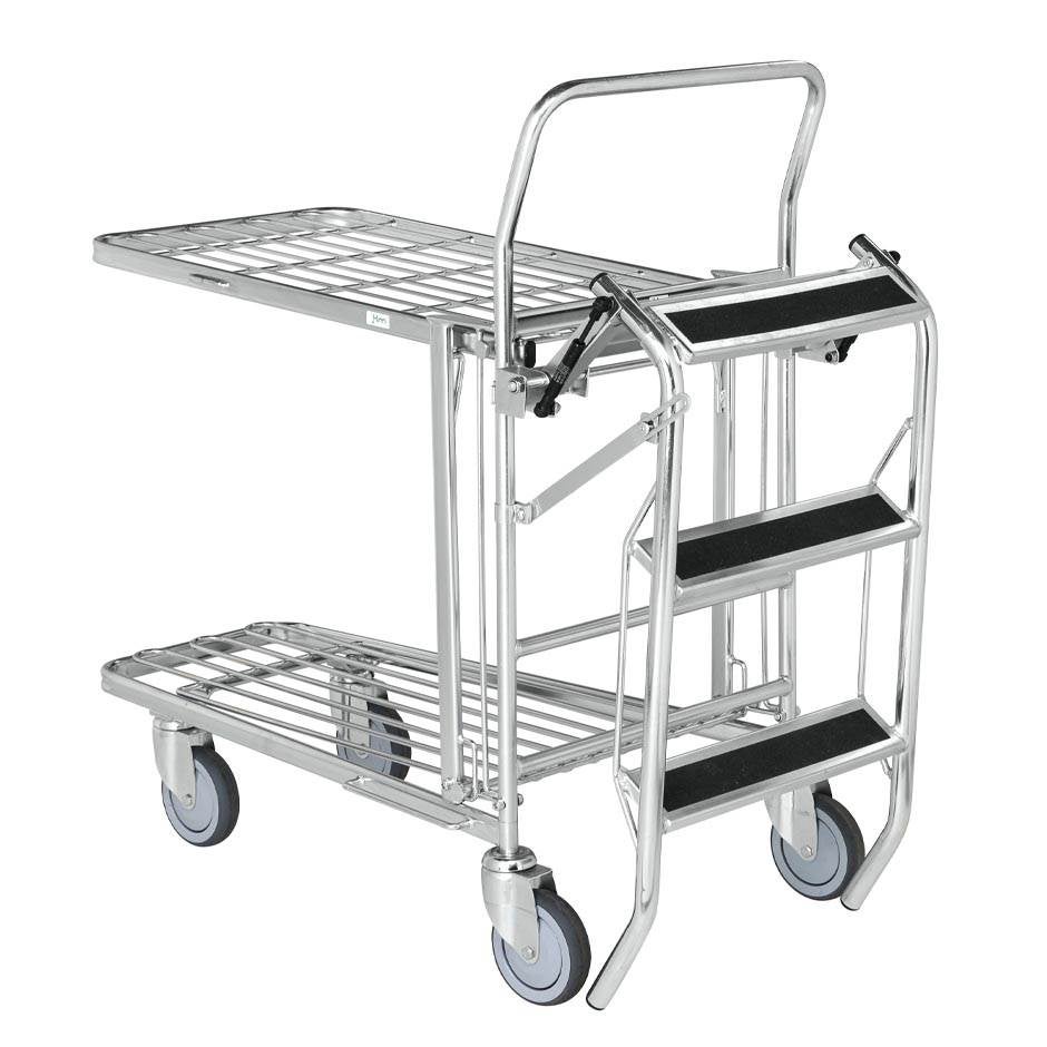 Stege till butiksvagn Michael, L540 x B480 x H670 mm, kap. 125 kg, elförzinkad